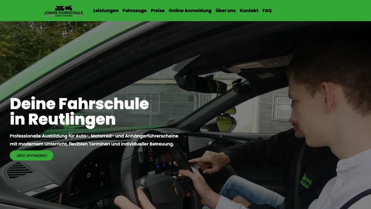 Startseite von Joshi's Fahrschule Reutlingen